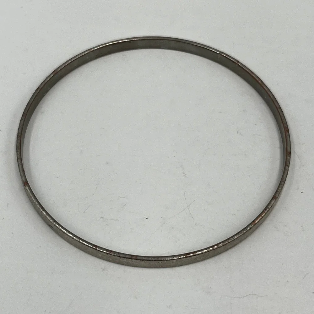 Vintage Stackable Silver-Tone Bangle Bracelets Set 4 Textured Dotted Glimmer - Picture 6 of 9